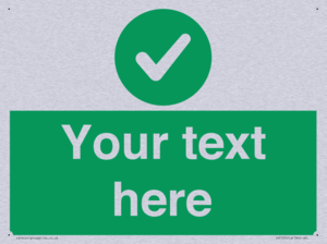 Custom green background, green circle with tick